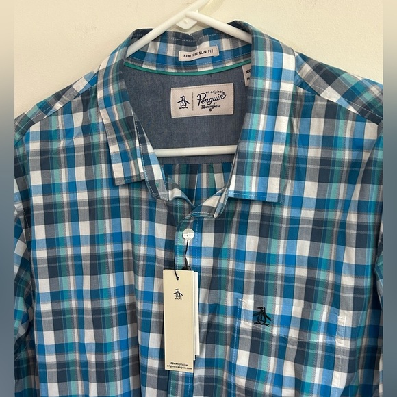 New Original Penguin Men’s XXL Button Long Sleeve 100% Cotton Shirt Lightweight - Picture 2 of 10